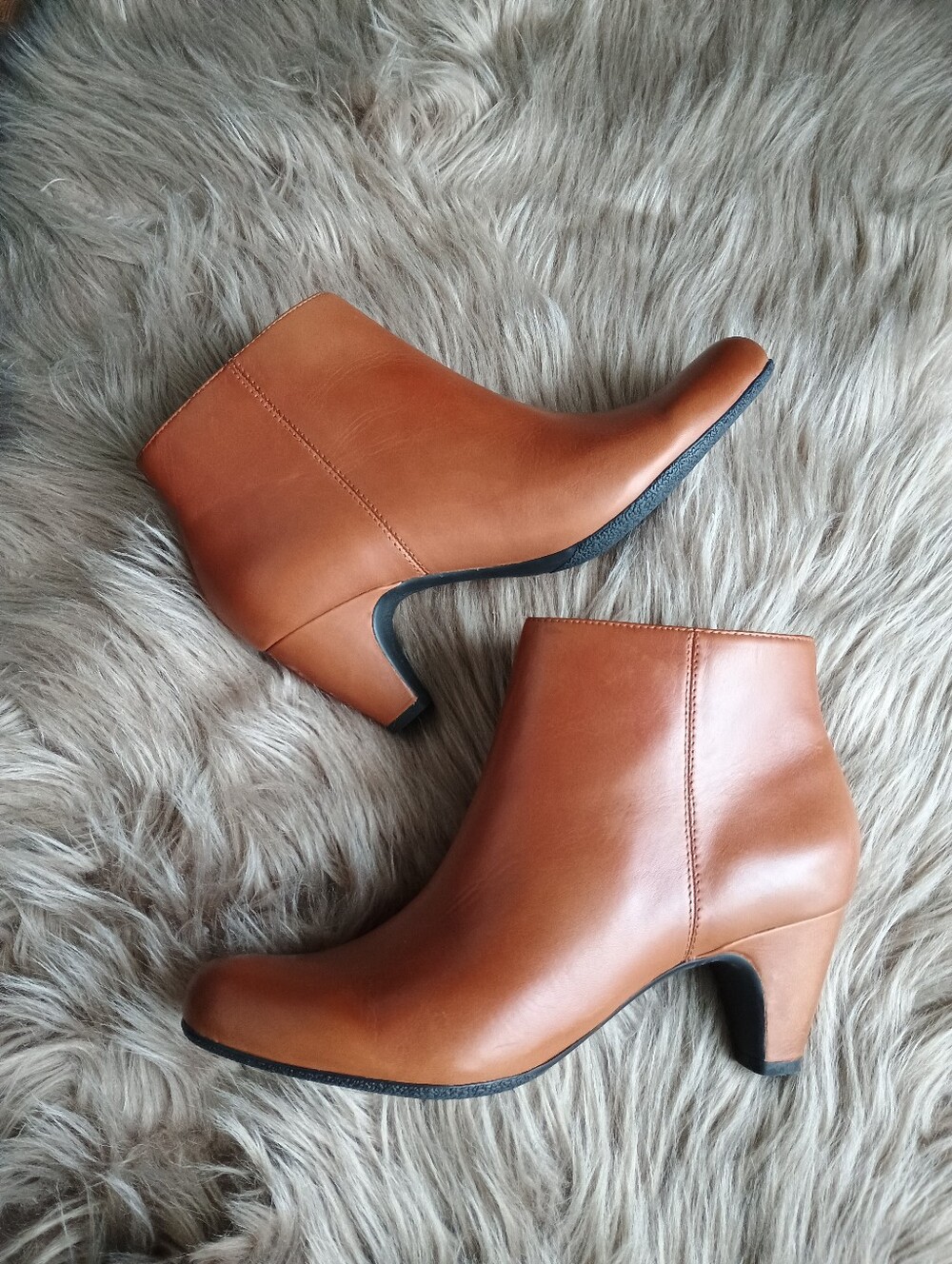 Sam Edelman Cognac Genuine Leather Ankle Booties